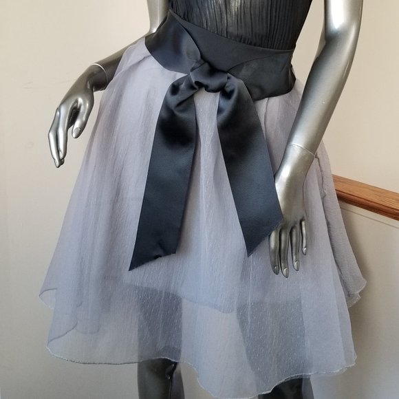 Two Piece Black Top with Grey Tulle Skirt - Picture 3 of 8